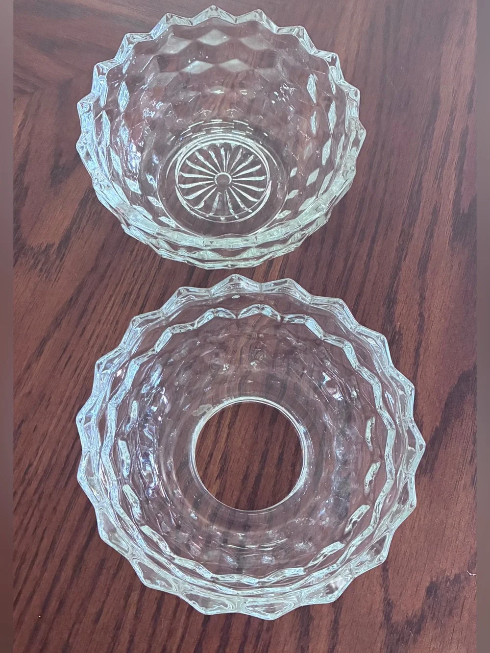 Homco Fairy Light Two-piece Clear Glass Prism design Vintage